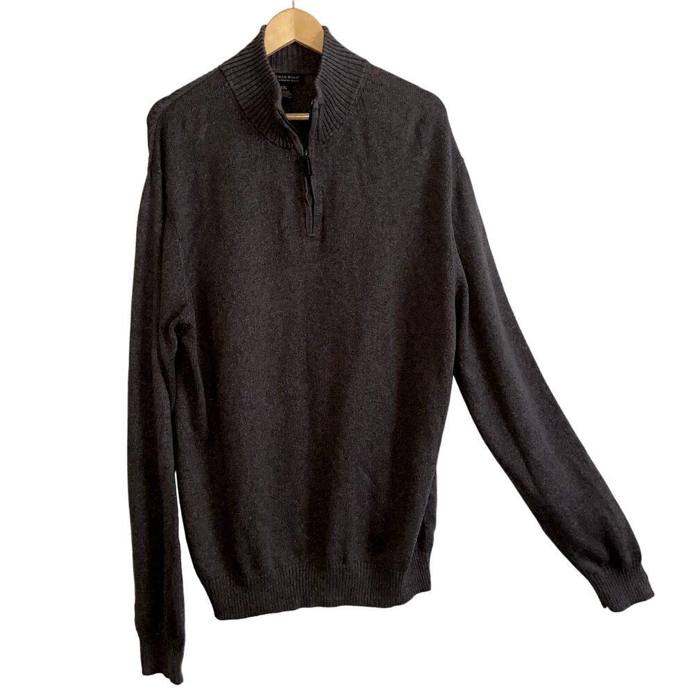 Chatham Road Cashmere BlendSweater Mens XXL Quarter Zip Brown *
